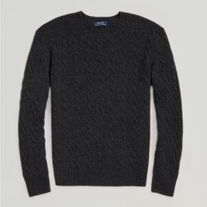 Polo by Ralph Lauren Men's Charcoal Cable-Knit Sweater